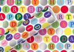 Inpakpapier 1,5mx70cm Happy Birthday Cirkels Alu, Nieuw, Overige typen, Ophalen of Verzenden
