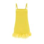 Pinko • korte gele jurk veren • 38 (IT44), Kleding | Dames, Jurken, Verzenden, Geel, Nieuw, Maat 38/40 (M)