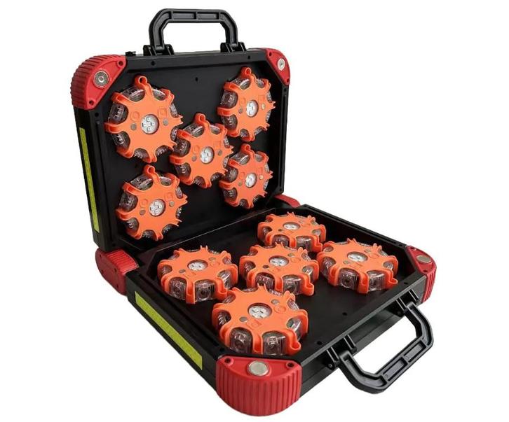 MegaFlare SYNC - 10 units in koffer - Amb/Rd/Blw - 12&230V, Hobby en Vrije tijd, Modelbouw | Radiografisch | Helikopters en Quadcopters