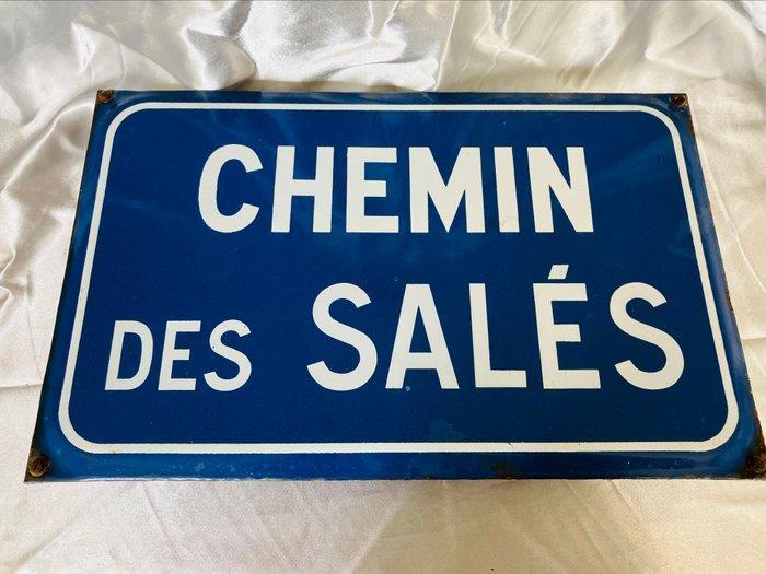 Frans straatnaam bord emaille - Emaille bord - Emaille, Antiek en Kunst, Antiek | Wandborden en Tegels
