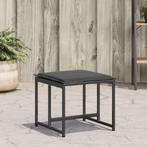vidaXL Tuinkrukken 4 st met kussens staal en textileen zwart, Tuin en Terras, Tuinsets en Loungesets, Verzenden, Nieuw, Rvs