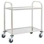 vidaXL Keukentrolley 2-laags 96,5x55x90 cm roestvrij staal, Verzenden, Nieuw