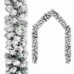 vidaXL Kerstslinger met sneeuw 5 m PVC groen, Verzenden, Nieuw