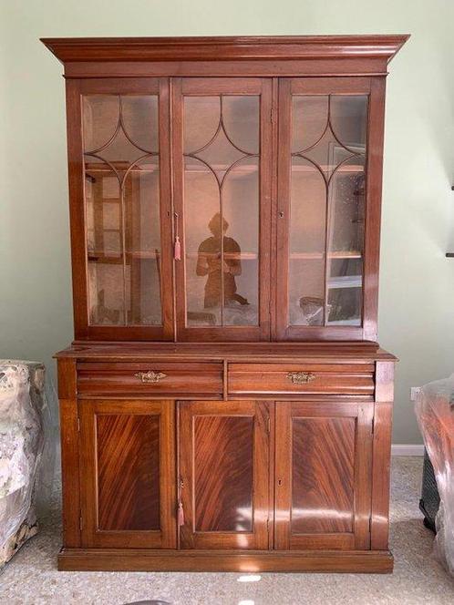Credenza - Glas, Hout - Massief hout, fijn 1800, Antiek en Kunst, Antiek | Overige Antiek