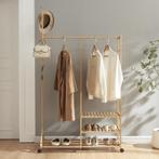 [en.casa] Bamboe kledingrek Ikaalinen op wielen 176x100x38 c, Huis en Inrichting, Verzenden, Nieuw