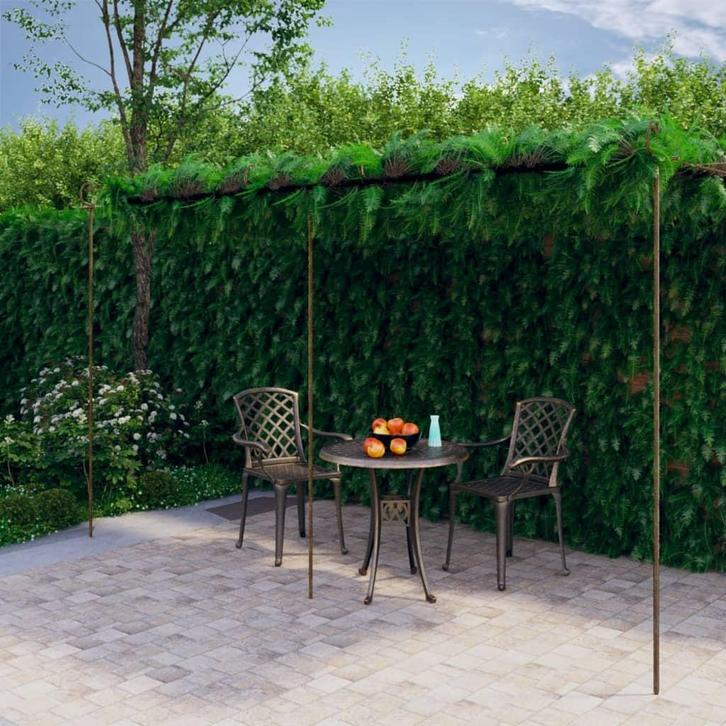 vidaXL Tuinpergola 6x3x2,5 m ijzer antiekbruin, Tuin en Terras, Palen, Balken en Planken, Nieuw, Verzenden