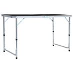 vidaXL Campingtafel inklapbaar 120x60 cm aluminium grijs, Verzenden, Nieuw
