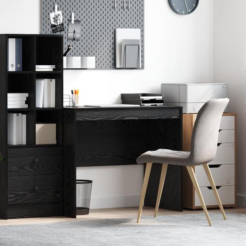 vidaXL Bureau Zwart Eiken 90x50x76 cm Gelaagd Hout, Huis en Inrichting, Bureaus, Nieuw, Verzenden