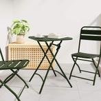vidaXL Donkergroene Vouwtuintafel 55x55x73 cm - Staal, Tuin en Terras, Tuintafels, Verzenden, Nieuw, Metaal