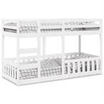 vidaXL Stapelbed massief grenenhout wit 90x200 cm, 90 cm, Eenpersoons, Verzenden, Wit