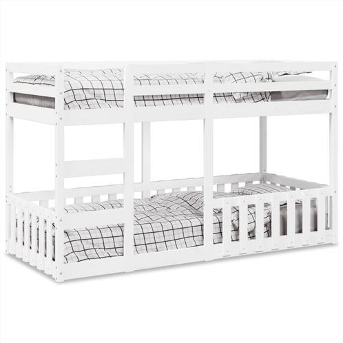 vidaXL Stapelbed massief grenenhout wit 90x200 cm, Huis en Inrichting, Slaapkamer | Bedden, 90 cm, 200 cm, Wit, Eenpersoons, Nieuw