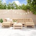 vidaXL 7-delige Loungeset met kussens massief teak, Verzenden, Nieuw, Loungeset, Hout