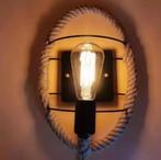 Retro Industriële Wandlamp – IJzer en Henneptouw Design, Verzenden, Nieuw