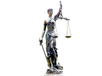 Vrouwe Justitia – 76 cm – bronslook polyresin beeld beschikbaar voor biedingen