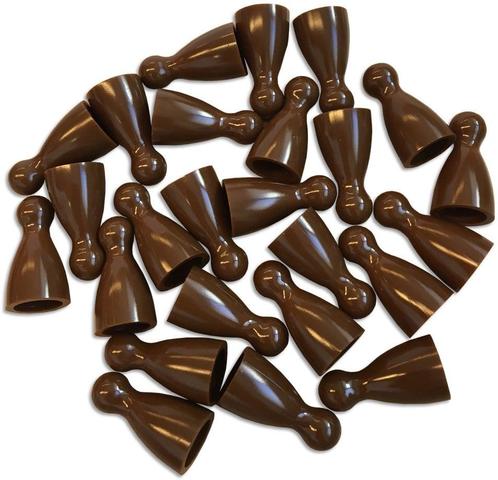 Plastic Spel Pionnen 12x24mm Bruin (100 stuks) | Spellenrijk, Hobby en Vrije tijd, Gezelschapsspellen | Bordspellen, Nieuw, Verzenden