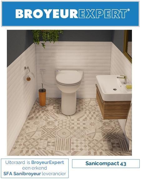 Sanibroyeur Sanicompact 43, Doe-het-zelf en Verbouw, Sanitair, Toilet, Nieuw, Ophalen of Verzenden