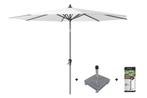 Platinum Riva stokparasol 3 m. rond - White met voet en hoes, Tuin en Terras, Tuinsets en Loungesets, Verzenden, Nieuw, Overige materialen