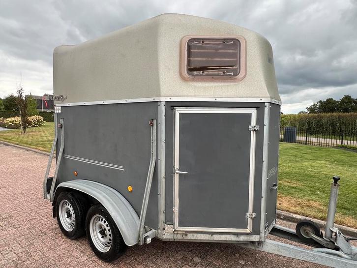 Degelijke 2 paards Bockmann met aluminium bodem!, Dieren en Toebehoren, Paarden en Pony's | Trailers en Aanhangwagens, 2-paards trailer