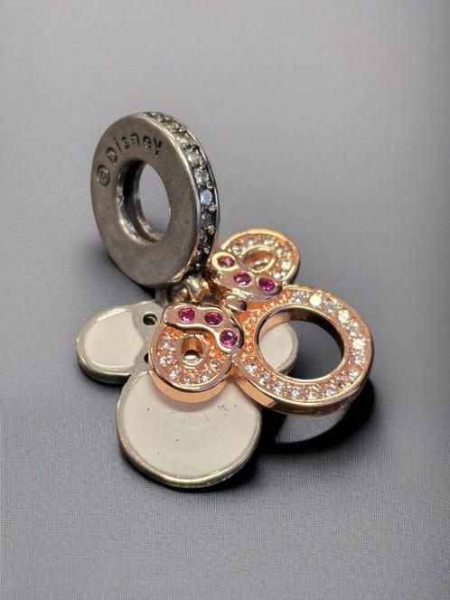 Minnie Mouse Bedel – Zilver, Roségoud &amp; Steentjes, Sieraden, Tassen en Uiterlijk, Bedels, 1 bedel, Nieuw, Zilver, Overige merken