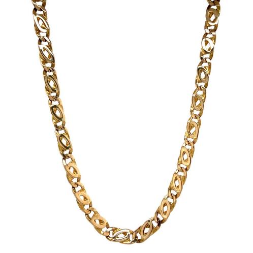 Gouden herencollier valkenoog 63.5 cm 14 karaat, Sieraden, Tassen en Uiterlijk, Kettingen, Goud, Zo goed als nieuw, Goud, Verzenden