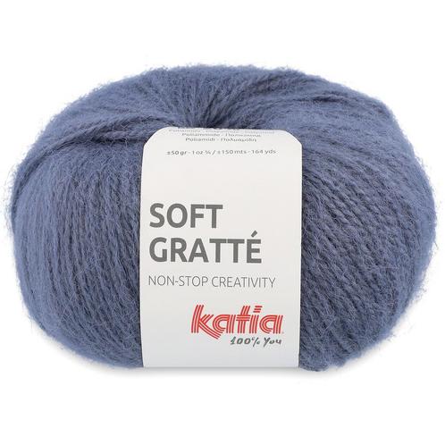 Katia Soft Gratté - 65 jeansblauw - Mohair-Look Acryl Gare, Hobby en Vrije tijd, Breien en Haken, Ophalen of Verzenden