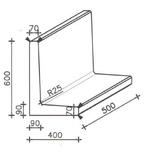 L Element 50x40x60 Roestbruin, Tuin en Terras, Bielzen en Borders, Ophalen of Verzenden, Nieuw, Beton