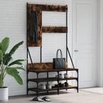 vidaXL Kledingrek met schoenenrek 100x40x184 cm gerookt, Kleding | Dames, Kledingrekken, Verzenden, Nieuw