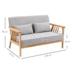 TRUUSK HOMCOM 2-Sitzer Sofa Loveseat grau bis 200 kg belastb, Huis en Inrichting, Verzenden, Nieuw