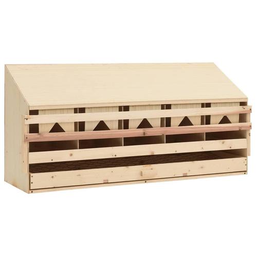 vidaXL Kippenlegkast 5 compartimenten 117x33x54 cm massief, Zakelijke goederen, Agrarisch | Veevoer, Verzenden