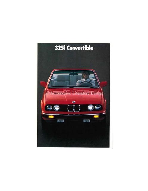 1988 BMW 325i CABRIO BROCHURE ENGELS (USA), Boeken, Auto's | Folders en Tijdschriften, BMW