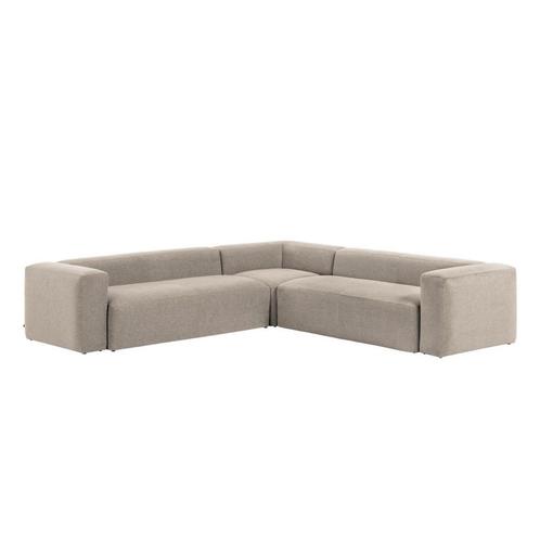 *WOONWINKEL* Kave Home Blok Moderne Hoekbank - Uni Beige - 3, Huis en Inrichting, Banken | Bankstellen, Nieuw, Verzenden