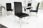 Elegante stoel MODERN BAROK zwart fluwelen stoelpoten van, Nieuw, Ophalen of Verzenden