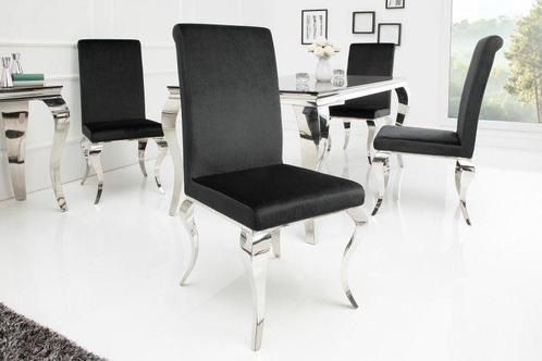 Elegante stoel MODERN BAROK zwart fluwelen stoelpoten van, Huis en Inrichting, Stoelen, Ophalen of Verzenden