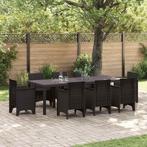vidaXL Tuinstafel Bruin 250 x 100 x 73 cm poly rattan, Tuin en Terras, Verzenden, Nieuw