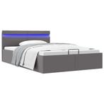 vidaXL Bedframe met opslag hydraulisch LED kunstleer grijs, Huis en Inrichting, Slaapkamer | Bedden, Overige materialen, Verzenden