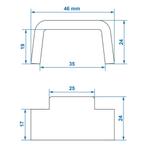 ProPlus Tegenstuk voor spansluiting - staal - 45 x 20 x 2..., Auto diversen, Aanhangwagen-onderdelen, Ophalen of Verzenden, Nieuw