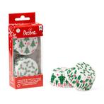 Cupcake Vormpjes Kerstboom & Hulst Ø50x32(h) mm 36 stuks, Verzenden, Nieuw