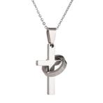 Fako Bijoux® - Ketting Met Kruisje Met Ring - Stainless, Sieraden, Tassen en Uiterlijk, Kettingen, Verzenden, Nieuw