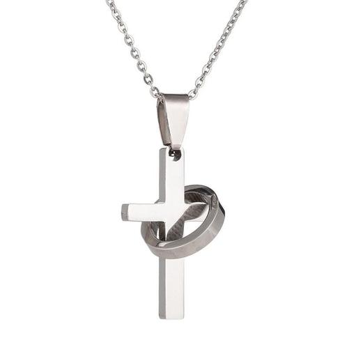 Fako Bijoux® - Ketting Met Kruisje Met Ring - Stainless, Sieraden, Tassen en Uiterlijk, Kettingen, Verzenden