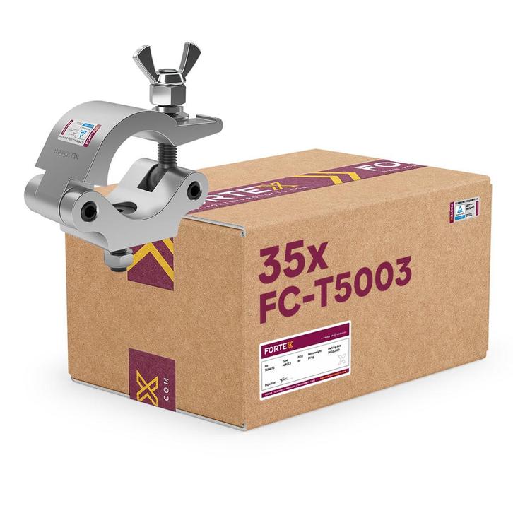 35x FORTEX Half Coupler truss klem WLL 500kg buis Ø48-51mm, Muziek en Instrumenten, Licht en Laser, Verzenden