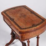 Victoriaanse speeltafel schaaktafel wortelnoten en ebben ca, Antiek en Kunst, Ophalen of Verzenden