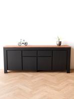 Zwart dressoir massief teakhout | Moderne kast | Vavivo, Huis en Inrichting, Kasten | Dressoirs, Teakhout, Nieuw, Ophalen of Verzenden