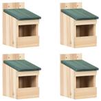 vidaXL Vogelhuisjes 4 st 12x16x20 cm vurenhout, Verzenden, Nieuw