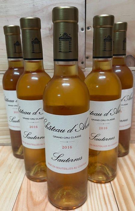 2016 Chateau dArche - Sauternes Grand Cru Classé - 6 Halve, Verzamelen, Wijnen