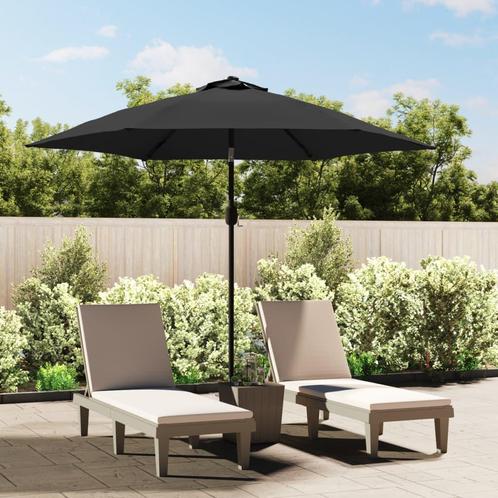 vidaXL Parasol met LED-verlichting en stalen paal 300 cm, Tuin en Terras, Parasols, Nieuw, 3 tot 4 meter, Verzenden
