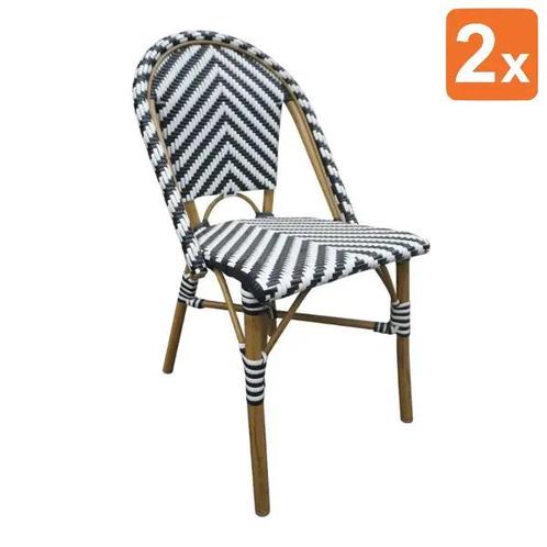 Stoelen | Rotan/Aluminium | Black | Houtlook Frame |, Zakelijke goederen, Horeca | Keukenapparatuur, Nieuw in verpakking, Verzenden