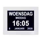 Dementieklok Digitale klok Wit - Kalenderklok Seniorenklok K, Verzenden, Nieuw