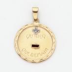 Hanger - 18 karaat Geel goud Diamant (Natuurlijk) - Robijn