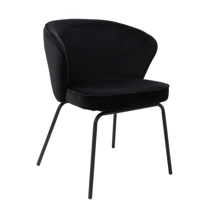 *WOONWINKEL* BePureHome Admit Eetkamerstoel Zwart Velvet, Huis en Inrichting, Stoelen, Zwart, Nieuw, Verzenden
