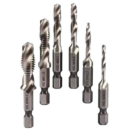 Boortap Set - Draadtap Boorset - M3-M10 - 6 Stuks, Doe-het-zelf en Verbouw, Gereedschap | Handgereedschap, Nieuw, Verzenden